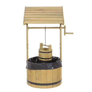Haute Performance Rustique Bois Souhaitant Bien Seau Planteur 100cm <span class=keywords><strong>Hauteur</strong></span> Élevé Jardin Pot De Fleur - Product Image 1