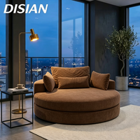 Fauteuil de lecture rond surdimensionné, fauteuil en éponge bouclée ultra-doux avec siège profond, canapé lounge ergonomique moderne
