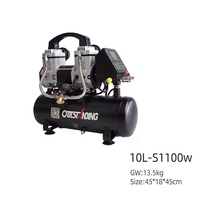 Compresseur d'air portable sans huile ultra silencieux 10L 1100W Air Tools Steel Tank