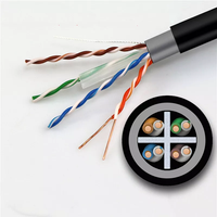 Cable LAN de Alta Velocidad Cat5e Cat6 Cat6A para Exteriores de Par Trenzado UTP STP FTP Cat 6 6A 23AWG 0.56mm BC CCA Cable Impermeable de 1000ft