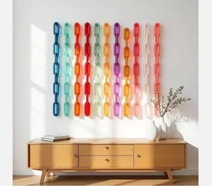 Chaîne murale ovale décorative en résine très demandée, faite à la main, pour l'accentuation d'intérieur, à suspendre pour salon et chambre, art mural, fournisseur en gros - Product Image 1