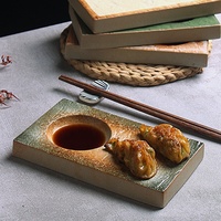 Assiettes à dessert en céramique ESTICK, vaisselle plate, passe au micro-ondes, assiettes de service japonaises pour la maison, la cuisine, le restaurant et les fêtes