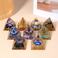 5cm Lapis Lazuli Teufelsauge Pyramide Harzgefüllt Yoga & Meditation Thema Heim Büro Ornament Geschenk Kristallpyramide