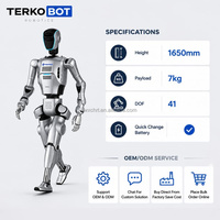 TERKOBOT ATOM Max, Robot Humanoide Bípedo de Tamaño Completo, 41DOF, Carga Útil de 7 kg, IA Incorporada, Robot de Servicio Industrial con Control Remoto MR