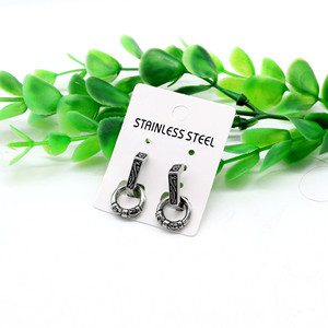 yunnique Titanium Steel Geometric <b>Stud</b> <b>Earrings</b> Steel Color For Men And Women Fashion Jewelry GZYE 0838 - Product Image 4