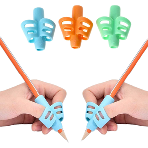 X530 Silicone <strong>Pencil</strong> Holder With Pen <strong>Grip</strong> Kids' Handwriting Aid for Preschool 2-finger Writing Tool for Children - Product Image 5