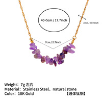 Collar de Piedras Preciosas de Acero Inoxidable 316 con Cuentas de Piedra Natural, Producción Rápida y MOQ Bajo Personalizado para Tiendas Minoristas