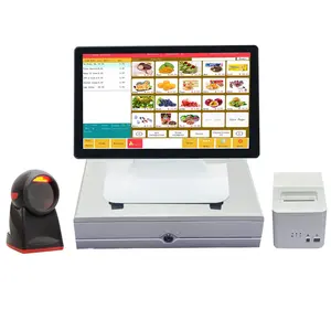 15.6 inç perakende Pos sistemi dahili termal makbuz yazıcı restoran dokunmatik yazarkasa satış noktası fatura makinesi