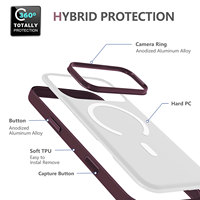 Coque de téléphone magnétique givrée anti-jaunissement en PC 2026 avec anneau métallique et bouton de capture pour iPhone 18 Pro Max, compatible iPhone 18 et 17