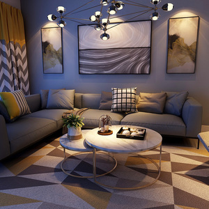 Luxury Coffee <strong>Table</strong> with Marble Top <strong>Round</strong> Surface <strong>Nesting</strong> Stainless Steel Multifunction Furniture Set <strong>of</strong> 2 for Living Room - Product Image 3