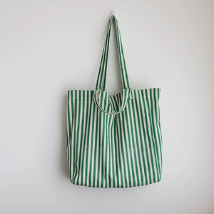 Borsa Tote in Cotone Premium a Righe, Doppio Manico, Grande Capacità, Casual, con Stampa Personalizzata, Borsa a Tracolla in Tela - Product Image 6