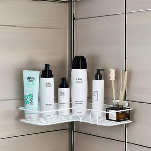 Moderne Aluminium Badkamer Plank Aan De Muur Gemonteerde Hoek Opslag Planken Shampoo Cosmetische Rack Ijzeren Douche Afvoermand Organizer - Product Image 5