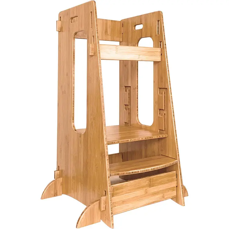 Kleinkind Turm Küche Helfer Werkzeug Höhe Verstellbarer Steh hocker für Kinder Badezimmer Lernen Tritt hocker Legende Hot Bamboo Baby