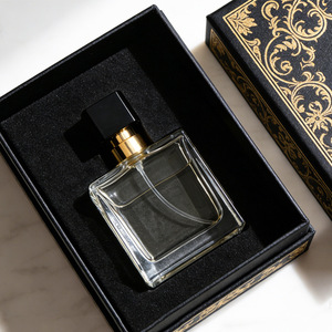 صندوق تغليف عطور مخصص بتصميم بارز، مع طباعة فضية بالبرونز، وبطانة داخلية من إسفنج EVA، وتصميم هيفن إيرث، للهدايا الفاخرة - Product Image 1