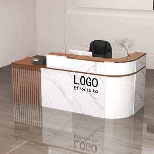 Bureau de réception moderne en forme de L, convertible, durable, écologique, en panneaux de bois, pour usage commercial, supermarchés, salons de coiffure - Product Image 3