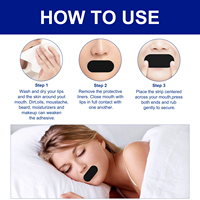 OEM ODM Private Label Pack de 30 pièces de haute qualité, bandes de sommeil hypoallergéniques sans latex, bande buccale noire anti-ronflement pour dormir