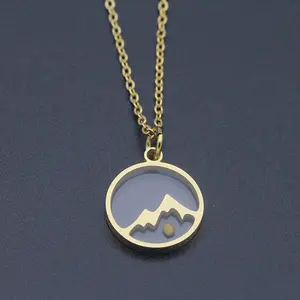 Faith Can Move Mountains Necklace Stainless Steel Gold Plated Mustard Seed Religious Jewelry Christian Gifts