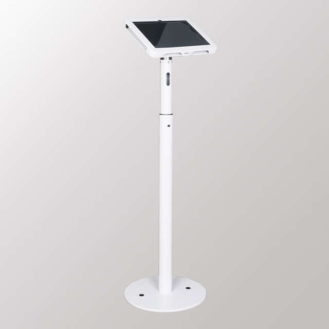 Adjustable iPad Floor Stand with Anti-Theft Lock, 360 Rotating for Retail Store Display