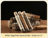 Bâtons d'encens naturels en bois aromatique et sauge blanche pour la purification des espaces et l'équilibrage énergétique de la maison en automne/printemps/été