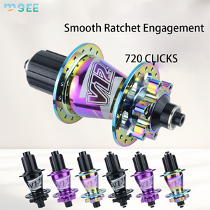 SeeMore Prêt à expédier <span class=keywords><strong>Moyeu</strong></span> <span class=keywords><strong>de</strong></span> vélo arrière en alliage d'aluminium à dégagement rapide 5 roulements 720 clics Frein à disque 12 griffes pour vélos 8-11 vitesses - Product Image 4