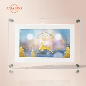 Digital Video Photo Frame AMABOO Wholesale Clear Crystal Video Infinite Objects Frame Photo Battery Powered Lcd 7 Inch Digital Art Acrylic Picture Frame