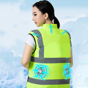 Удобный летний охлаждающий защитный жилет из водонепроницаемого полиэстера ANSI Class 2, оранжево-зеленый, с 5-сантиметровой светоотражающей лентой, для безопасности на дорогах и активного отдыха - Product Image 5