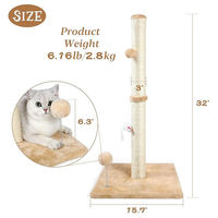 OEM ODM Poteau à gratter pour chat en sisal naturel, base stable, anti-déchirure, pour le tranchage quotidien des griffes des chatons