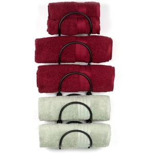 Towel Rack Wall Mounted No Drill Black Iron 5 Layer Multi Functional For <b>Bathroom</b> Towels And <b>Accessories</b> - Product Image 1