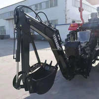 4x4 Landwirtschaftlicher Radtraktor mit Heckbagger im Angebot, Anhängbare Baggerlader, Neuzustand, Ladermaschine mit Kernpumpenkomponente