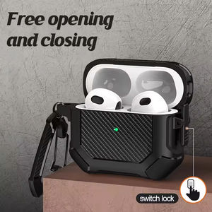 Étui pour Airpods <span class=keywords><strong>Pro</strong></span> 2 Gen 2022 en fibre de carbone avec interrupteur latéral, accessoires pour écouteurs, housse pour écouteurs Apple <span class=keywords><strong>Air</strong></span> <span class=keywords><strong>Pod</strong></span> <span class=keywords><strong>3</strong></span> <span class=keywords><strong>Pro</strong></span> - Product Image 2