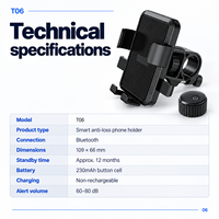 Support de guidon Bluetooth T06 anti-perte pour Apple Find My, rotation à 360°, jusqu'à 12 mois en veille