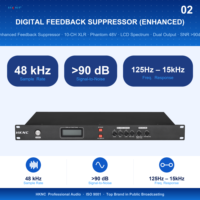 Suppresseur de rétroaction audio 10 canaux, processeur d'entrée microphone XLR 10CH avec alimentation fantôme 48V pour système de sonorisation de salle de conférence