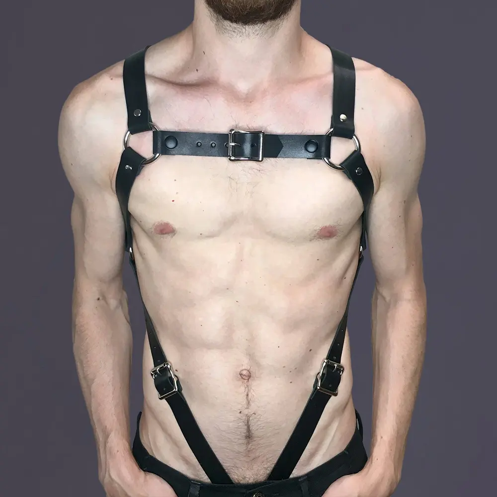 2021 uomini di vendita caldi cinturino in pelle PU regolabile pettorina Crop Top cintura Gay costumi da Club Sexy Bondage prodotto esotico
