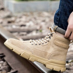 รองเท้าเหล็กนิรภัยแบบหุ้มข้อสูงสำหรับผู้ชาย ป้องกันแรงกระแทก ป้องกันการเจาะทะลุ กันลื่น เหมาะสำหรับงานก่อสร้าง - Product Image 3