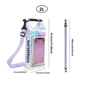 2024 nouveau sac à bandoulière étanche 2L extérieur couleur magique deux-en-un téléphone portable et équipement de natation sac coloré - Product Image 5