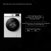 Nouvelle machine à laver à tambour entièrement automatique à inverter intégré, 8 kg, avec écran couleur intelligent, haute efficacité pour la maison et l'hôtel