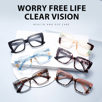Lunettes de lecture anti-lumière bleue Sunray OEM unisexes, anti-reflets, anti-fatigue oculaire, avec logo personnalisé, monture carrée large