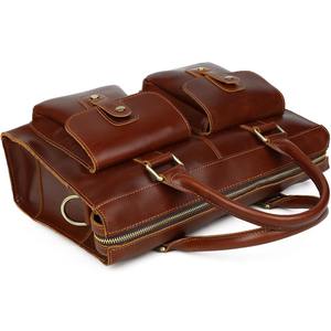 Drop Shipping Sac à bandoulière de luxe 13 pouces en cuir véritable étanche Fashion England Style Soft Laptop Briefcase - Product Image 2