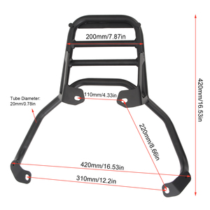 Portapacchi Posteriore per <span class=keywords><strong>Moto</strong></span>, Supporto Robusto per Sedile Posteriore, Sostituzione per <span class=keywords><strong>PIAGGIO</strong></span> <span class=keywords><strong>MP3</strong></span> 300 dal 2015 al 2022 - Product Image 2