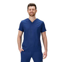 Usine personnalisée col en V infirmières hôpital dentaire uniforme médecin hauts hommes gommages médicaux chemise Salon infirmière uniformes Blouse en gros