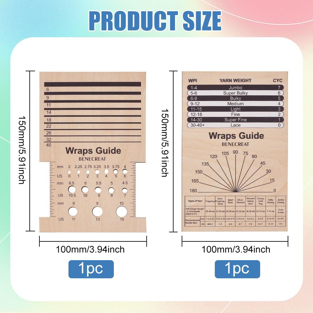 2 piezas rectangular de madera aguja calibre