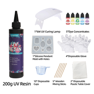 <span class=keywords><strong>Kit</strong></span> de fabrication de <span class=keywords><strong>bijoux</strong></span> en résine époxy UV, <span class=keywords><strong>kit</strong></span> de résine époxy UV cristalline pour débutants, durcissement à la lumière UV pour la résine époxy - Product Image 4