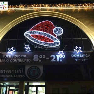 Christmas decorations Christmas light led giant Santa <b>hat</b> star motif outdoor lighting decoration - Product Image 1