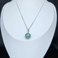 Collar Unisex de Jadeíta Elegante, Certificado NGTC Tipo A, Chapado en Plata 925 con Diamantes Cultivados, Ideal para Ocasiones Especiales