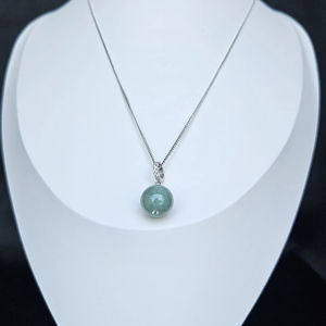 Collier en argent plaqué 925 avec jadeite élégante, best-seller, pour les événements formels, accessoire chic et sophistiqué - Product Image 3