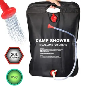 휴대용 태양 샤워 가방 20L 야외 여행 워시 캠핑 비치 수영