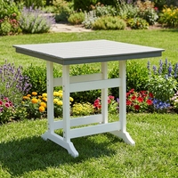 Table de patio moderne en HDPE, résistante aux intempéries et aux UV, mobilier de jardin pour usage commercial, durable pour hôtel, complexe hôtelier, camping
