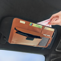Organisateur multifonctionnel pour pare-soleil de voiture en cuir PVC, étui universel pour lunettes de soleil, pochette de rangement compacte pour voiture