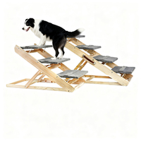 Rampa/Escalera 2 en 1 para Perros y Gatos, de Madera Sólida, con Asa de Transporte Integrada, Plegable, Portátil, Ecológica, con Soporte para Articulaciones, para Sofá/Cama
