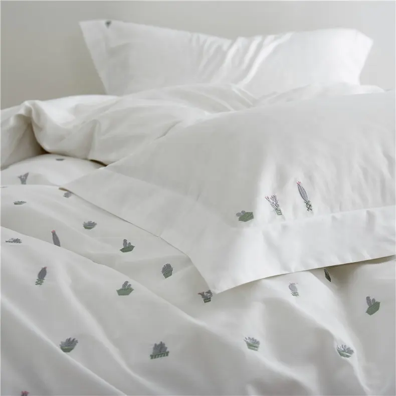 Ot-ales 100% algodón orgánico 60s lyocell diseño de flores king size juego de sábanas 100% algodón fundas de edredón juegos de cama de lujo para el hogar